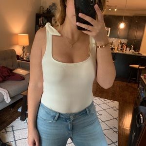 Free People cream bodysuit NEVER WORN